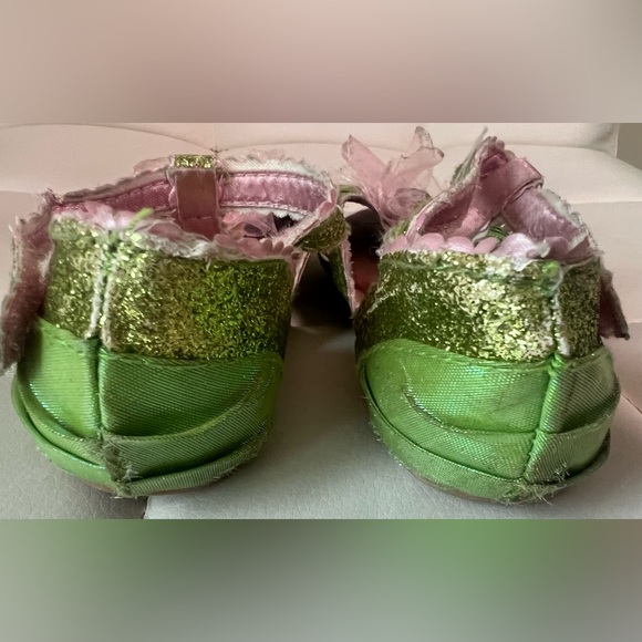 Disney TinkerBell Lime Neon Green costume shoes Limited Edition Toddler sz 9/10 - Picture 4 of 7